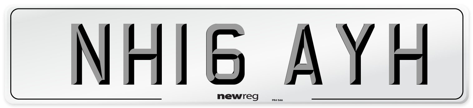 NH16 AYH Number Plate from New Reg